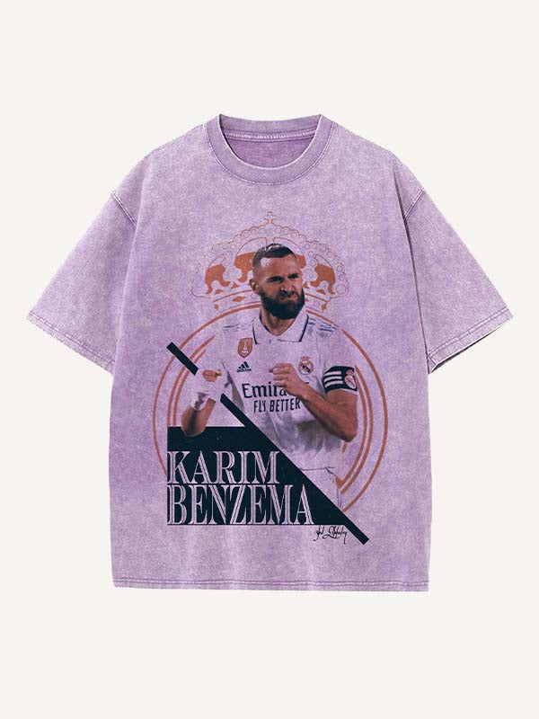 Karim Benzema Print Round Neck T-shirt