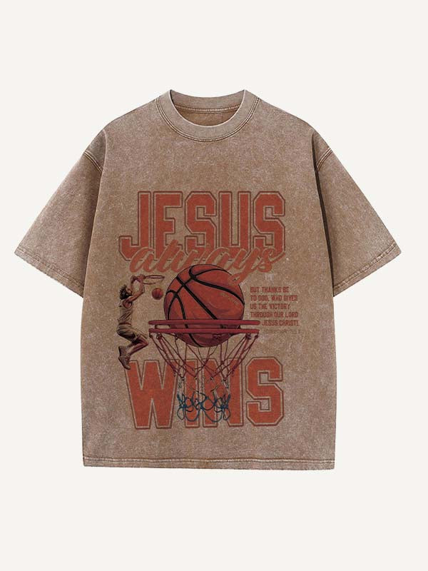 Basketball Aesthetic Print Round Neck T-shirt