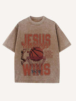 Basketball Aesthetic Print Round Neck T-shirt