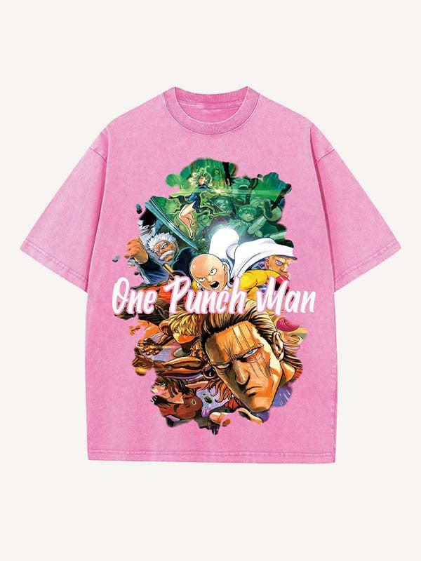 One-Punch Man Print Round Neck T-shirt
