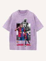 Lamine Yamal Print Round Neck T-shirt