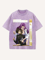 Code Geass Print Round Neck T-shirt