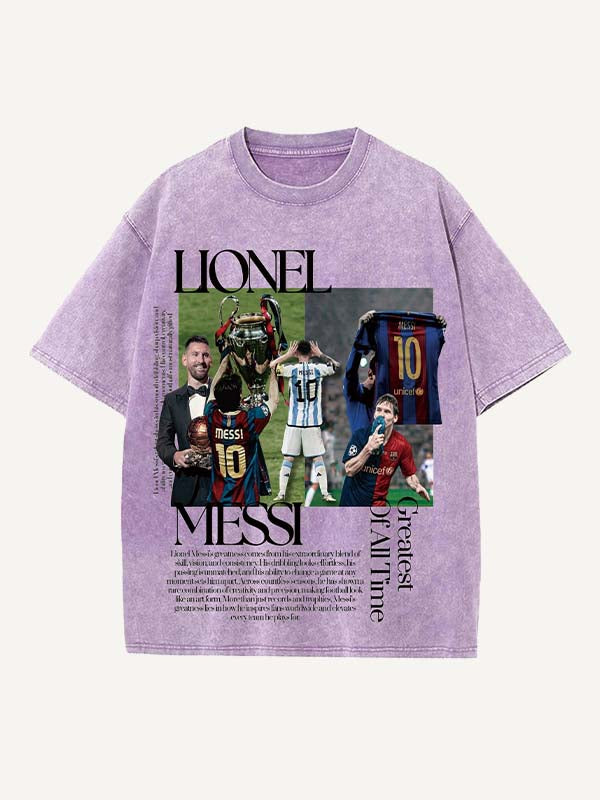 Lionel Messi Print Round Neck T-shirt