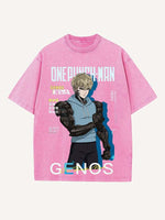 One-Punch Man Print Round Neck T-shirt