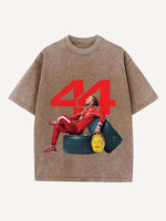 Lewis Hamilton Print Round Neck T-shirt