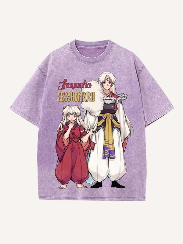 Inuyasha Print Round Neck T-shirt