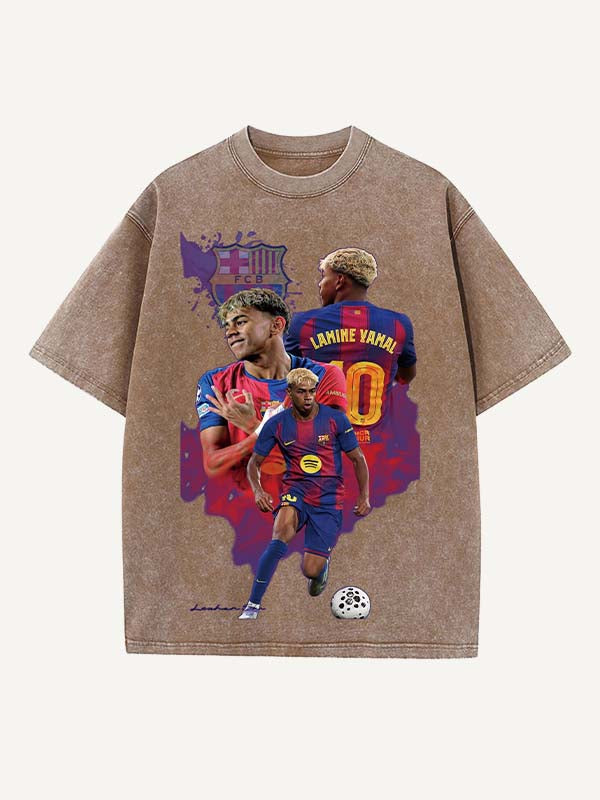 Lamine Yamal Print Round Neck T-shirt