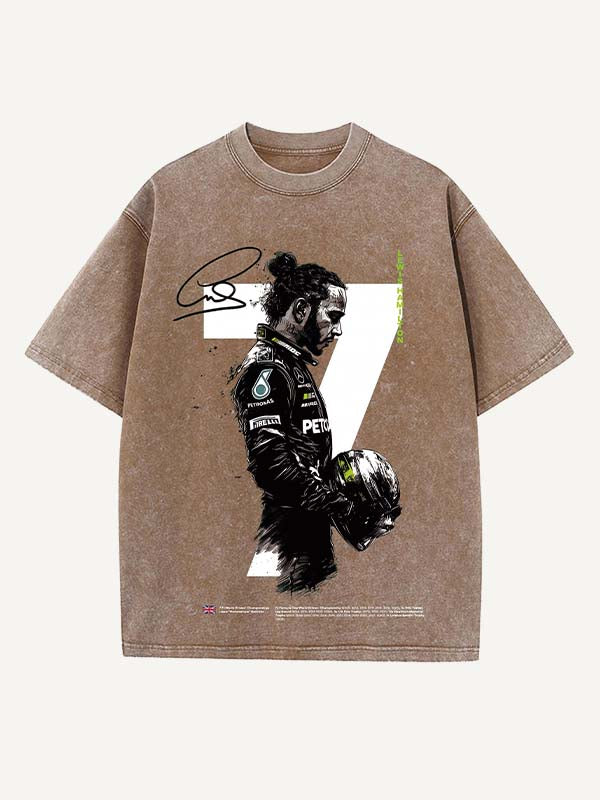 Lewis Hamilton Print Round Neck T-shirt
