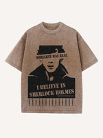 Sherlock Print Round Neck T-shirt