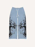 Cross&Graphic Print Elastic Waist Pants