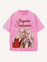 Inuyasha Print Round Neck T-shirt