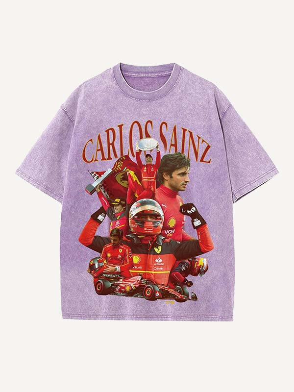 Carlos Sainz Print Round Neck T-shirt