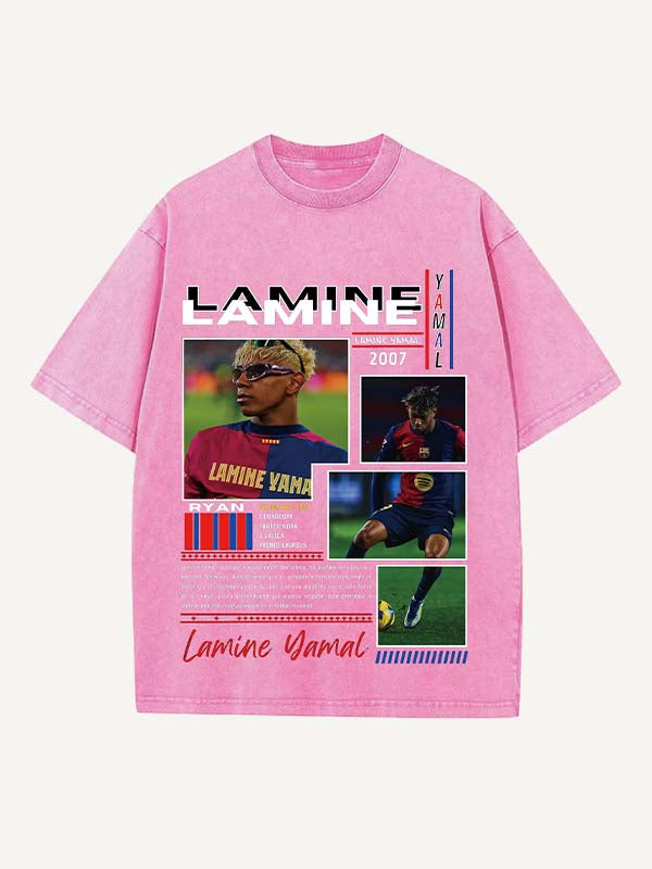 Lamine Yamal Print Round Neck T-shirt