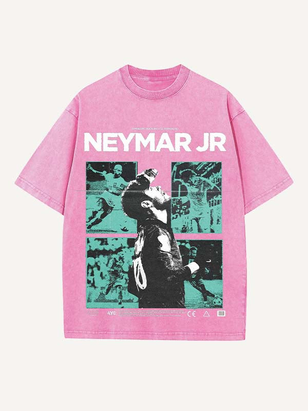 Neymar Print Round Neck T-shirt