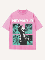 Neymar Print Round Neck T-shirt