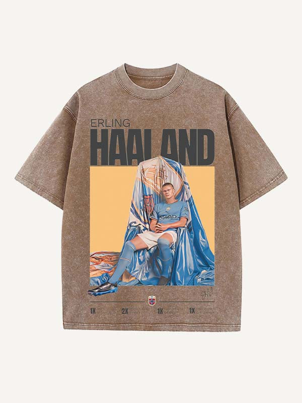 Erling Haaland Print Round Neck T-shirt