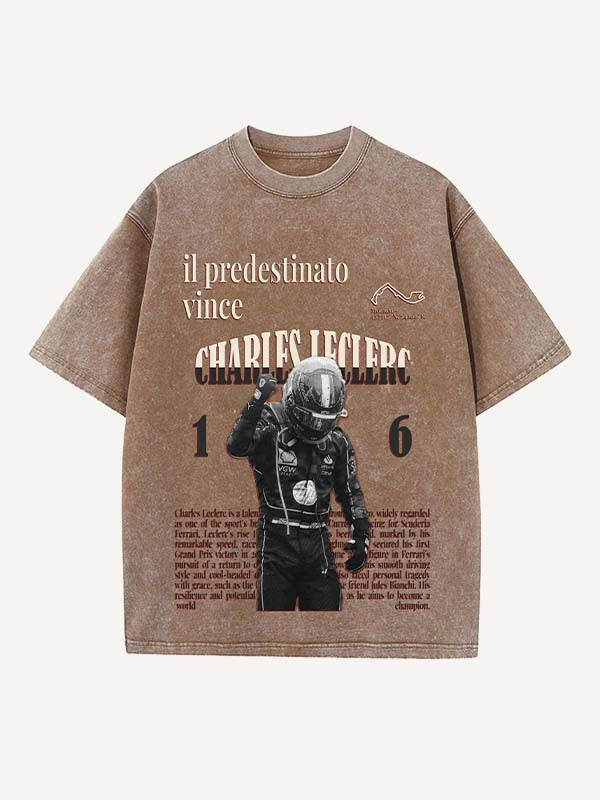 Charles Leclerc Print Round Neck T-shirt