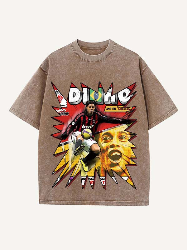Ronaldinho Print Round Neck T-shirt