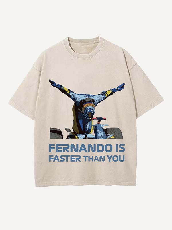 Fernando Alonso Print Round Neck T-shirt