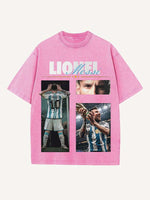 Lionel Messi Print Round Neck T-shirt