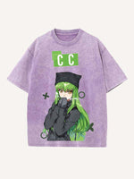 Code Geass Print Round Neck T-shirt
