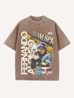 Fernando Alonso Print Round Neck T-shirt