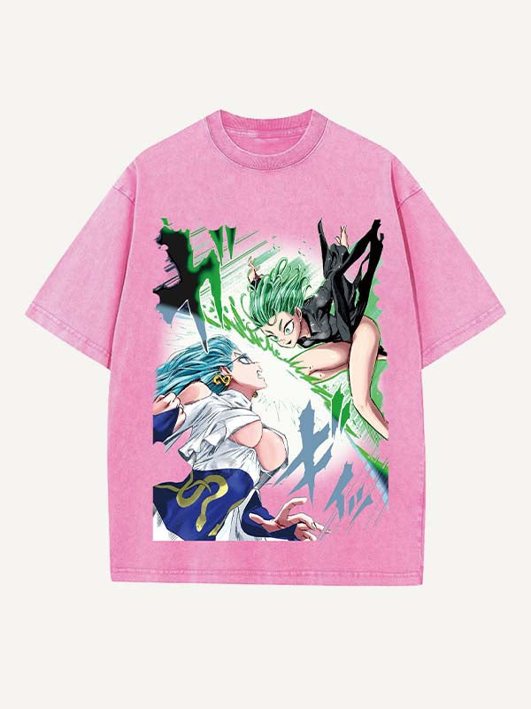 One-Punch Man Print Round Neck T-shirt