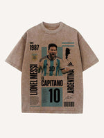 Lionel Messi Print Round Neck T-shirt