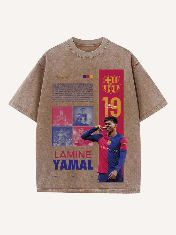 Lamine Yamal Print Round Neck T-shirt