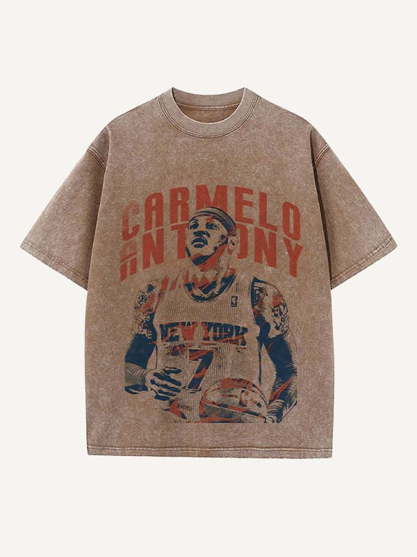 Carmelo Anthony Print Round Neck T-shirt