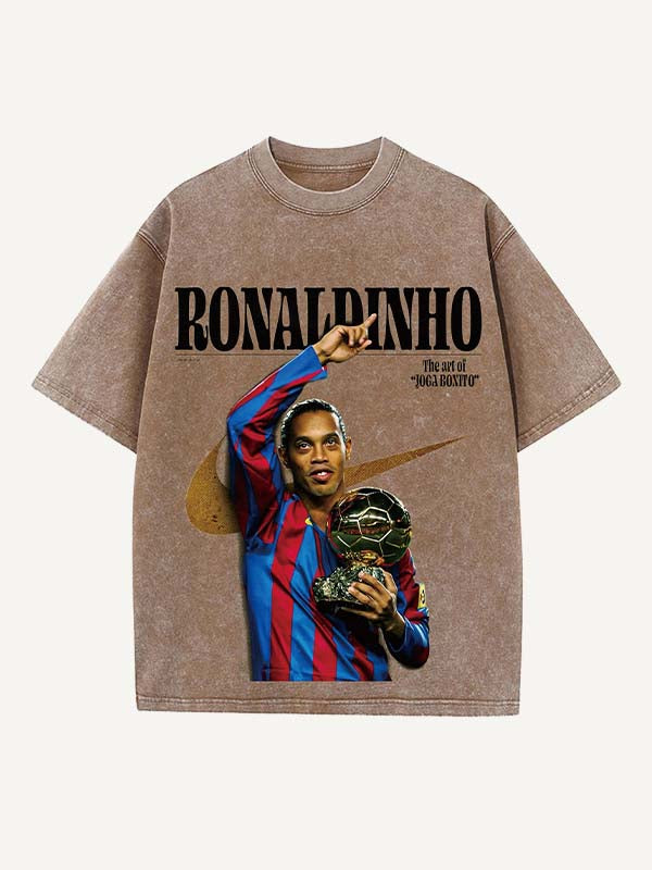 Ronaldinho Print Round Neck T-shirt