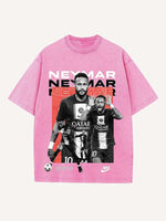 Neymar Print Round Neck T-shirt