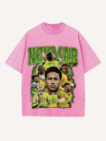 Neymar Print Round Neck T-shirt