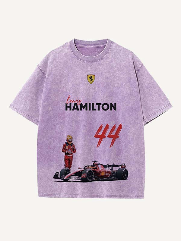 Lewis Hamilton Print Round Neck T-shirt
