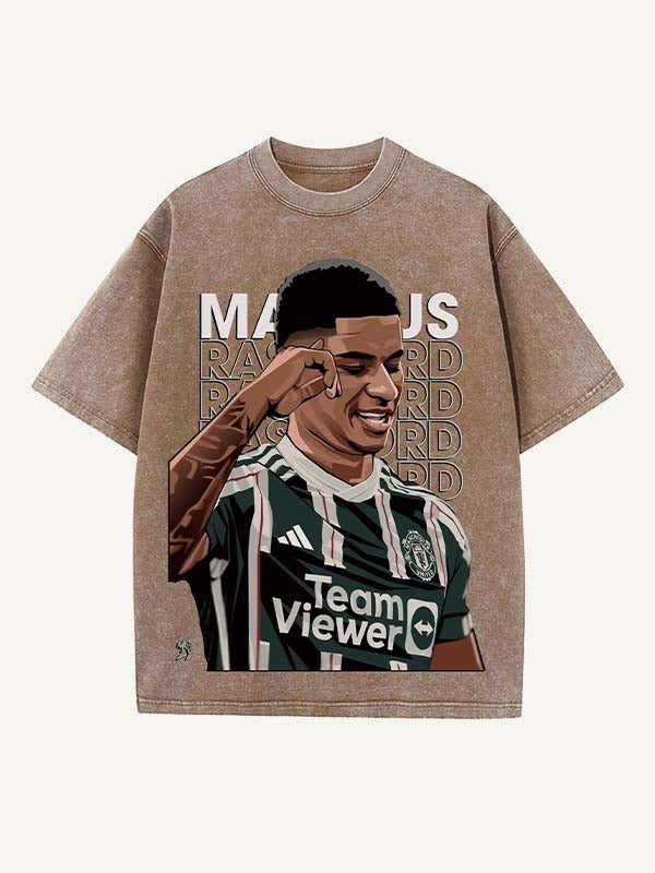 Marcus Rashford Print Round Neck T-shirt