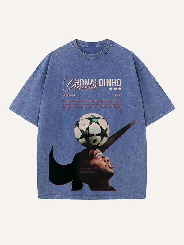Ronaldinho Print Round Neck T-shirt