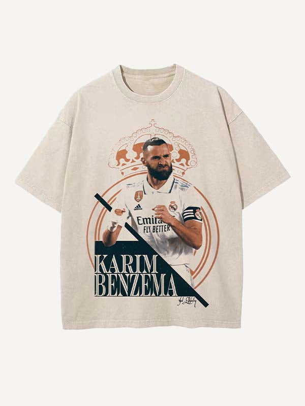 Karim Benzema Print Round Neck T-shirt