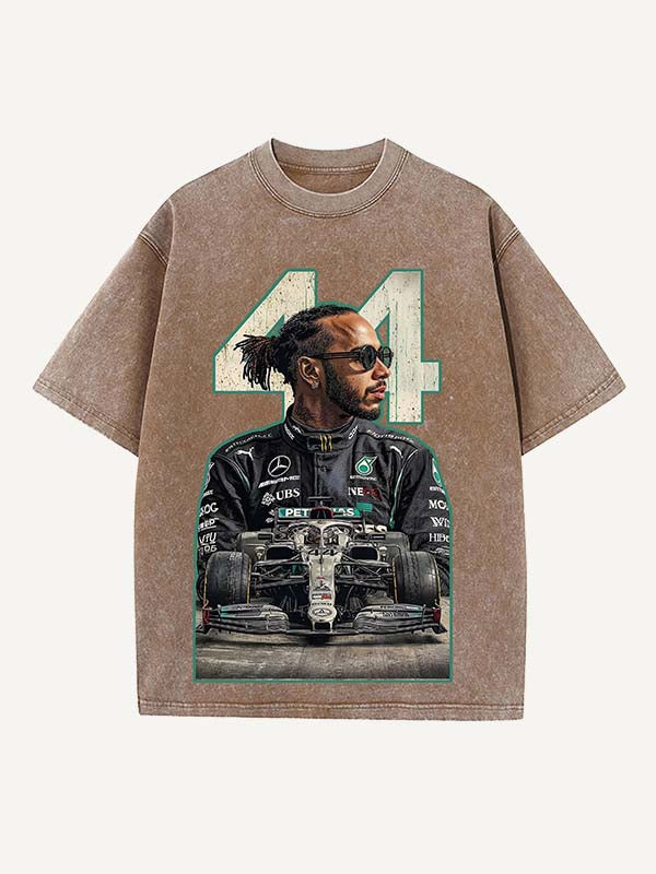 Lewis Hamilton Print Round Neck T-shirt