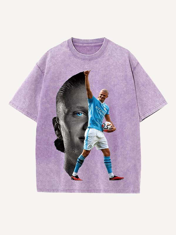 Erling Haaland Print Round Neck T-shirt