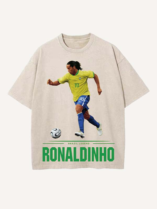Ronaldinho Print Round Neck T-shirt