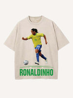 Ronaldinho Print Round Neck T-shirt