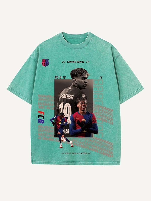 Lamine Yamal Print Round Neck T-shirt