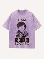 Sherlock Print Round Neck T-shirt