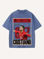 Cristiano Ronaldo Print Round Neck T-shirt
