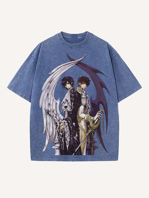Code Geass Print Round Neck T-shirt