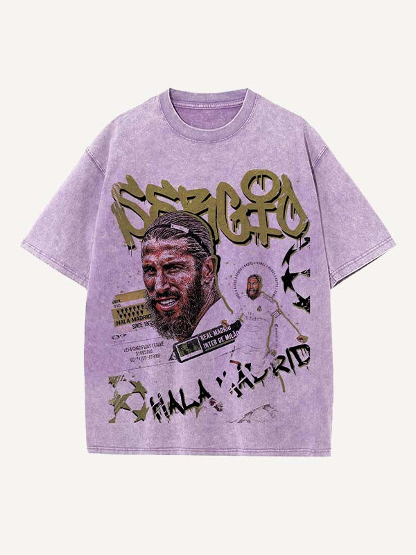 Sergio Ramos Print Round Neck T-shirt