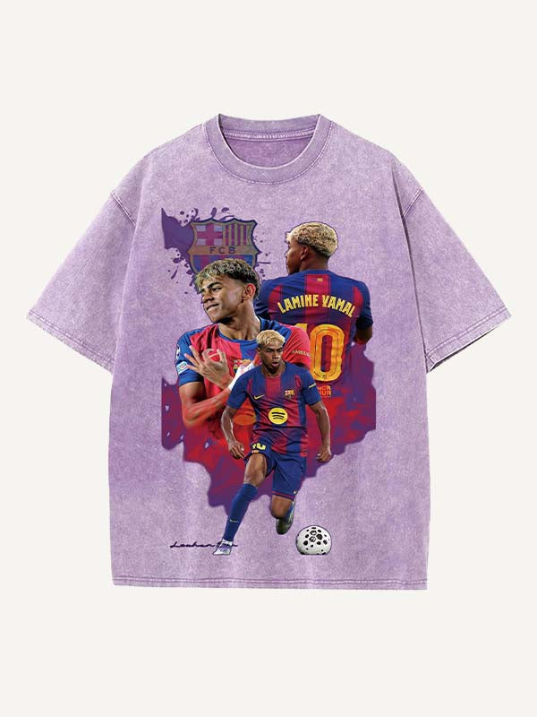 Lamine Yamal Print Round Neck T-shirt