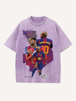 Lamine Yamal Print Round Neck T-shirt