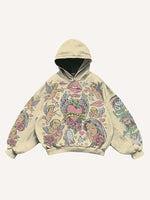 Jesus&Mary&Angel&Pigeon&Eye&Cross&Heart&Wing&Floral&Letter Print Slant Pockets Hoodie