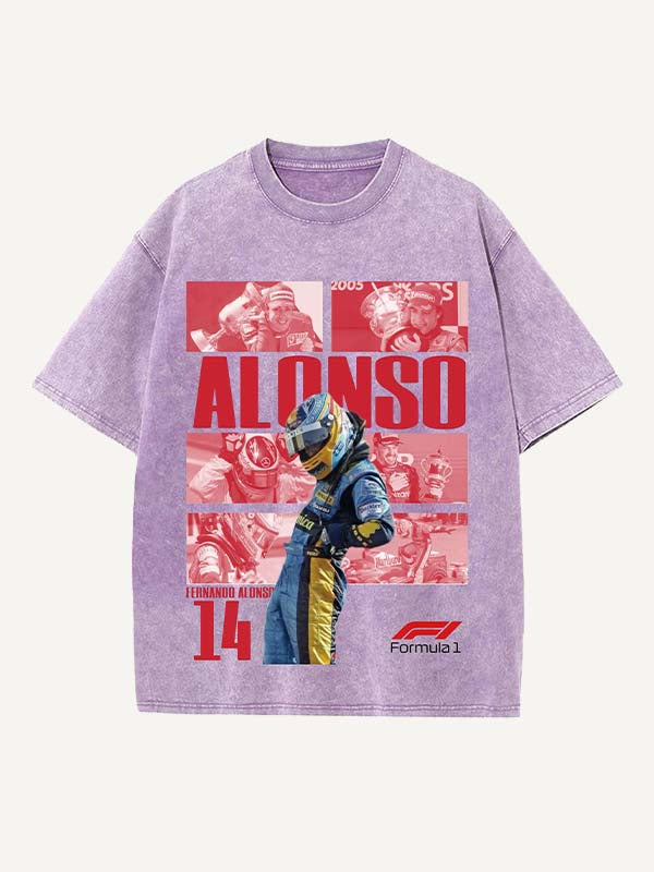 Fernando Alonso Print Round Neck T-shirt